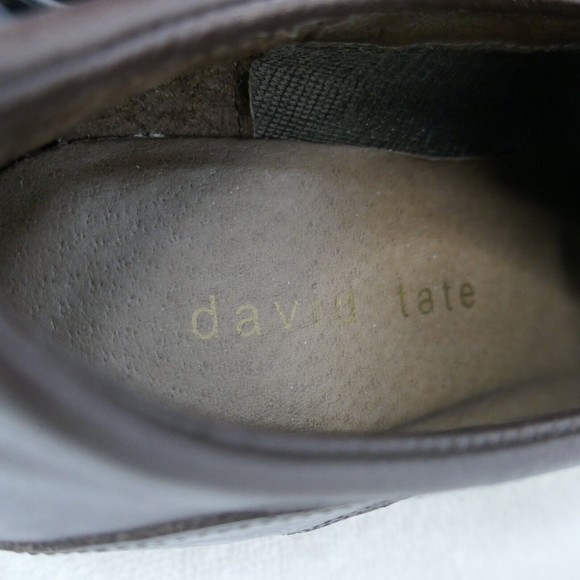 David Tate Brown Leather Oxford Shoes Lace-up Gold Detail Size 8 NARROW - Picture 9 of 16